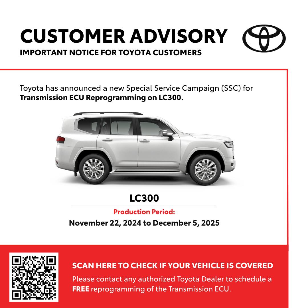 LC 300 transmission recall announcement